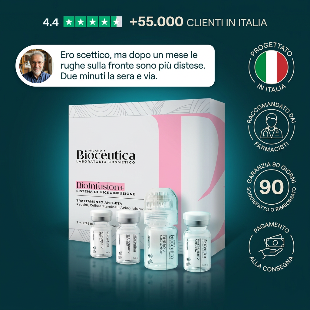 BioInfusion+ sistema di microinfusione uomo, box con fiale e applicatore