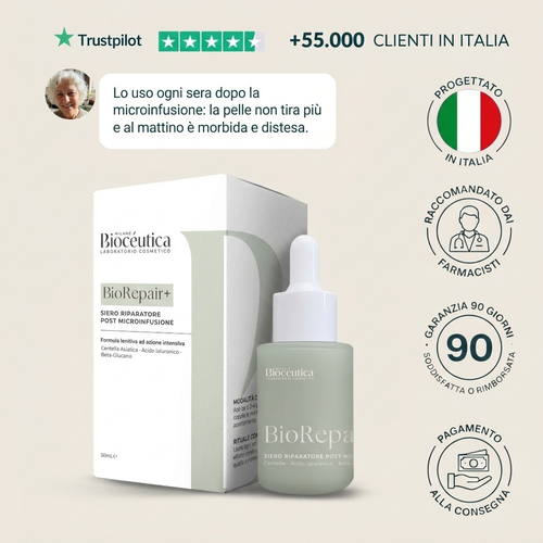 BioRepair+ siero riparatore post microinfusione, flacone e confezione