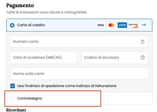 Posso pagare alla consegna?